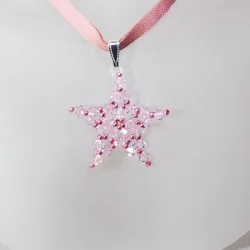 Pendant 40cm - Libra-Pale pink Suede - Pendant 40cm - Laiton argenté
